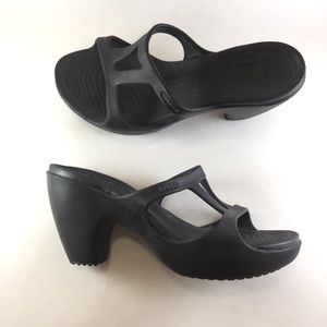 CROCS Women’s Black Heels Size 9